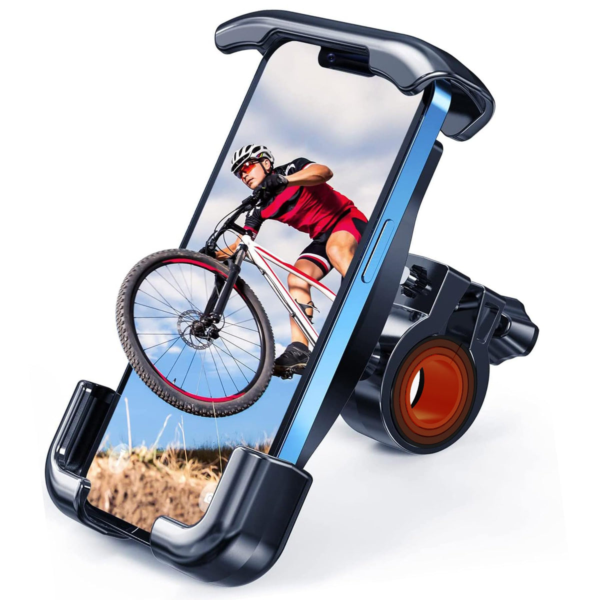 VATAPO Motobike Phone Mount Bike/Scooter Phone HolderCell Phone Clamp for Direct Screen Mobile Phone and More 4.7-7.2" Phone.